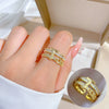 Ring Brass Geometric Crown Cartoon Style Real Gold Electroplated