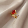 Ring Brass Geometric Crown Cartoon Style Real Gold Electroplated