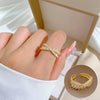 Ring Brass Geometric Crown Cartoon Style Real Gold Electroplated
