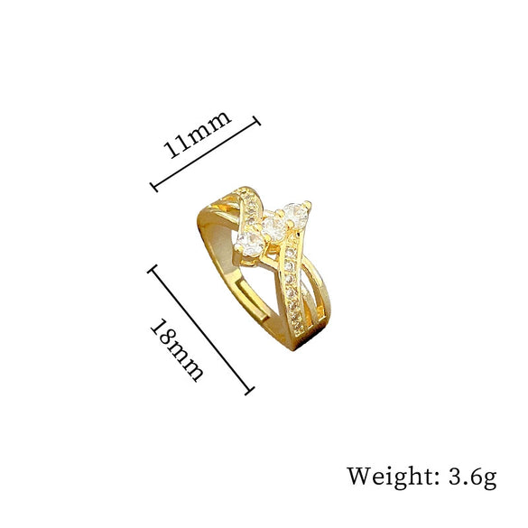 Ring Brass Geometric Crown Cartoon Style Real Gold Electroplated