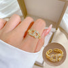 Ring Brass Geometric Crown Cartoon Style Real Gold Electroplated