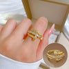 Ring Brass Geometric Crown Cartoon Style Real Gold Electroplated