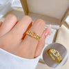 Ring Brass Geometric Crown Cartoon Style Real Gold Electroplated