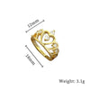Ring Brass Geometric Crown Cartoon Style Real Gold Electroplated