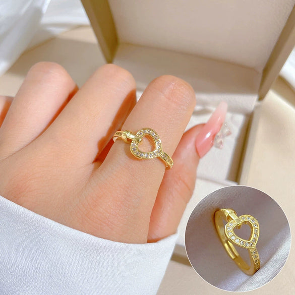 Ring Brass Geometric Crown Cartoon Style Real Gold Electroplated