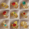 Ring Brass Geometric Crown Cartoon Style Real Gold Electroplated