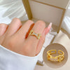 Ring Brass Geometric Crown Cartoon Style Real Gold Electroplated