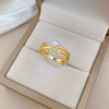Ring Brass Pearl Diamond Cross Crown Cartoon Style Electroplating