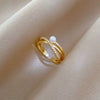 Ring Brass Pearl Diamond Cross Crown Cartoon Style Electroplating