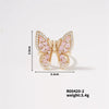 Ring Butterfly Pearl Zircon Open Girl's Light Luxury Finger Ring With Animal Pattern