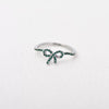 Ring Copper Bow Geometric Style Inlaid With Zircon Women's