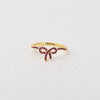 Ring Copper Bow Geometric Style Inlaid With Zircon Women's