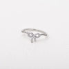 Ring Copper Bow Geometric Style Inlaid With Zircon Women's