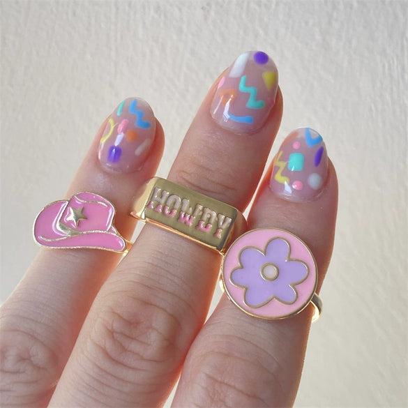 Ring Copper Flower Dripping Oil Style