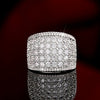 Ring Copper Geometric Inlaid Zircon Ladies Jewelry