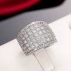 Ring Copper Geometric Inlaid Zircon Ladies Jewelry