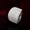 Ring Copper Geometric Inlaid Zircon Ladies Jewelry
