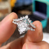 Ring Copper Geometric Inlaid Zircon Princess Style For Women