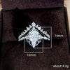 Ring Copper Geometric Inlaid Zircon Princess Style For Women