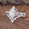Ring Copper Geometric Inlaid Zircon Princess Style For Women