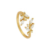 Ring Copper Geometric Leaves Flowers Ushaped Electroplating For Women