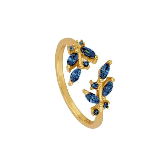 Ring Copper Geometric Leaves Flowers Ushaped Electroplating For Women