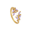 Ring Copper Geometric Leaves Flowers Ushaped Electroplating For Women