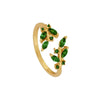 Ring Copper Geometric Leaves Flowers Ushaped Electroplating For Women