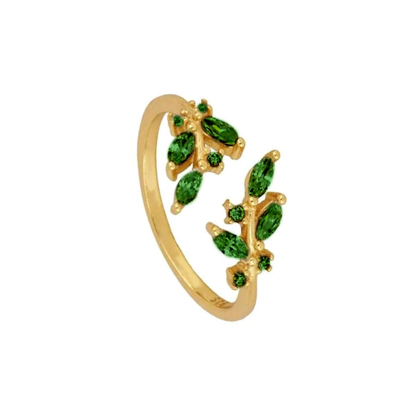 Ring Copper Geometric Leaves Flowers Ushaped Electroplating For Women