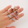 Ring Copper Geometric Style Copper Plated With Real Gold