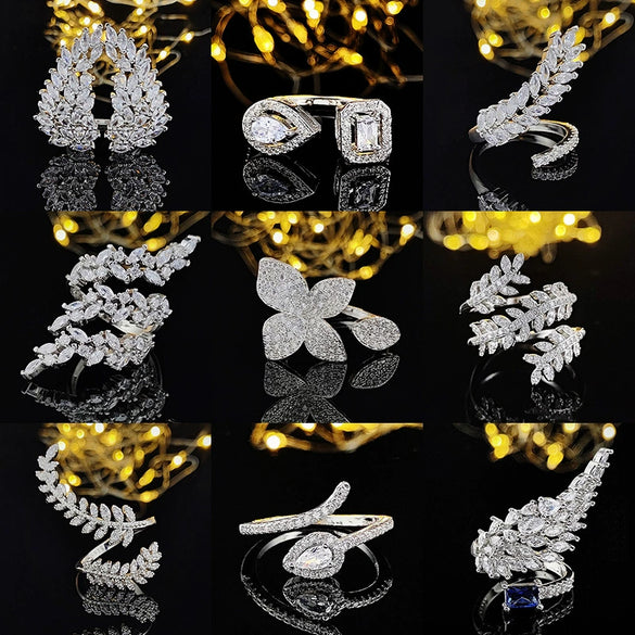 Ring Copper Geometric Style Electroplating Opening Adjustable Women's