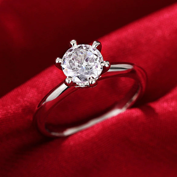 Ring Copper Geometric Zircon Light Luxury Style