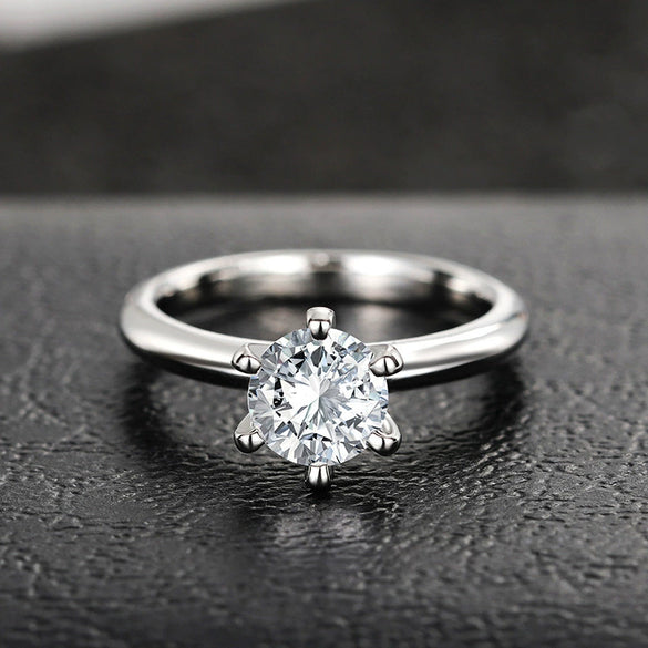 Ring Copper Geometric Zircon Light Luxury Style