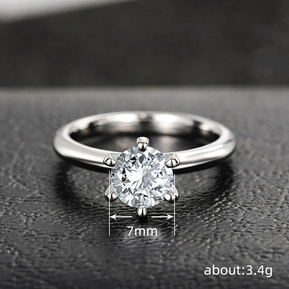 Ring Copper Geometric Zircon Light Luxury Style