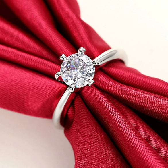 Ring Copper Geometric Zircon Light Luxury Style