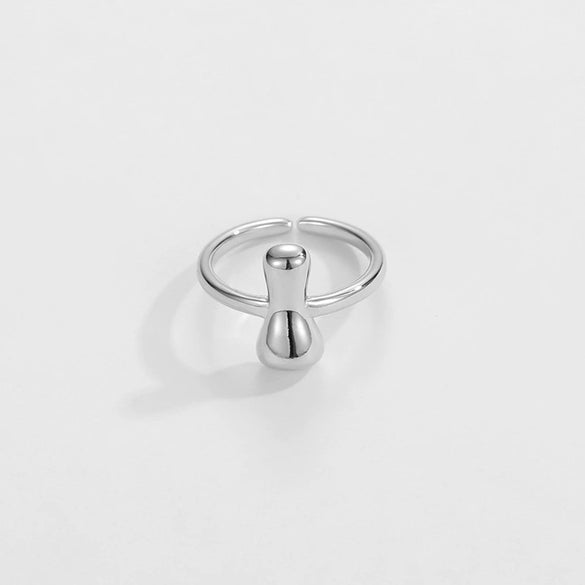 Ring Copper Glazed English Letters Hip Hop Fashion