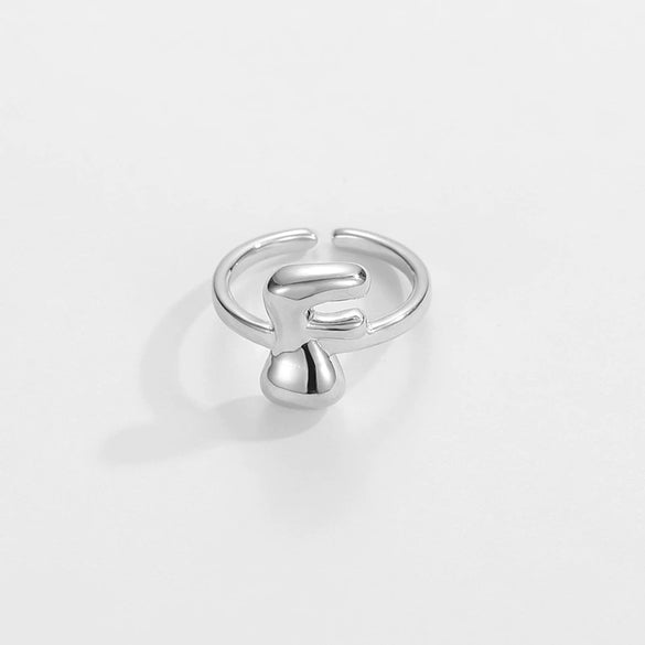Ring Copper Glazed English Letters Hip Hop Fashion