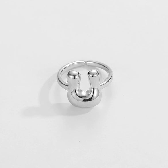Ring Copper Glazed English Letters Hip Hop Fashion