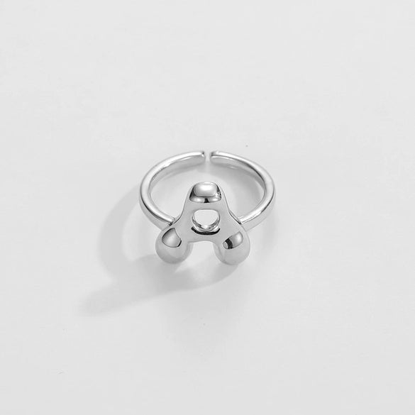 Ring Copper Glazed English Letters Hip Hop Fashion