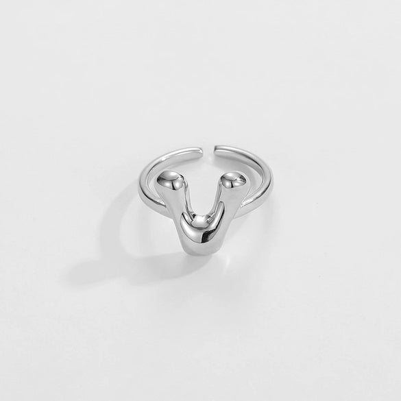 Ring Copper Glazed English Letters Hip Hop Fashion
