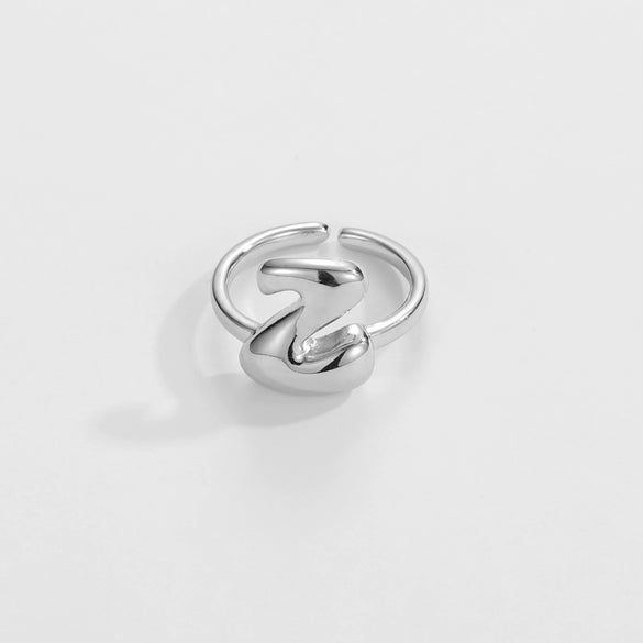 Ring Copper Glazed English Letters Hip Hop Fashion