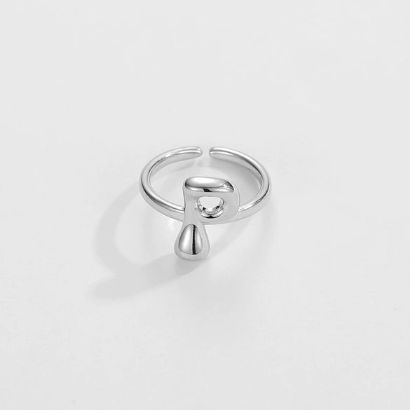 Ring Copper Glazed English Letters Hip Hop Fashion