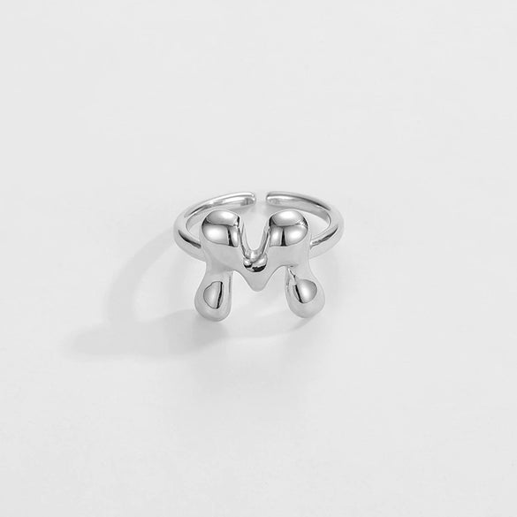 Ring Copper Glazed English Letters Hip Hop Fashion