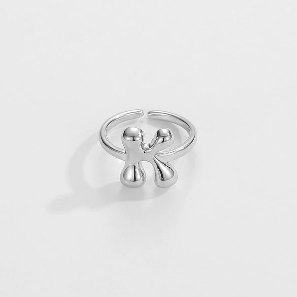 Ring Copper Glazed English Letters Hip Hop Fashion