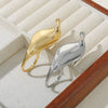 Ring Copper Golden Leaf Shape Electroplating Unisex Women's