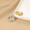 Ring Copper Microinlaid Zircon Geometric Star Ushaped Retro Electroplated For Women