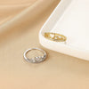 Ring Copper Microinlaid Zircon Geometric Star Ushaped Retro Electroplated For Women