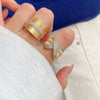 Ring Copper Plated Gold Diamond Zircon Geometric Fashion Design Electroplated