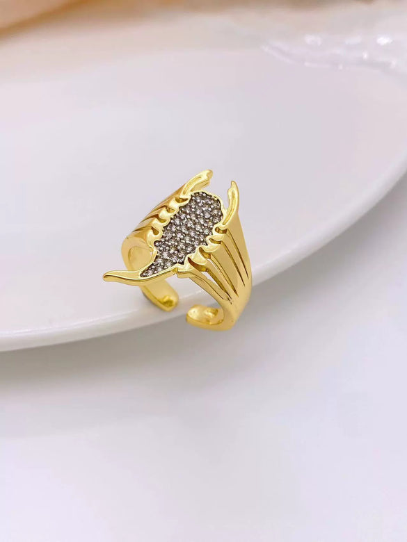 Ring Copper Plated Gold Geometric Style Electroplating Unisex