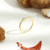 Ring Copper Real Gold Plating Geometric Wave Women's